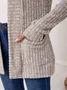 Women Plain Spring/Fall Cover-up Vintage Split Joint Lightweight Cardigan