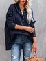 Women Plain Hoodie Split Joint Vintage Spring/Fall Long Sleeve Sweatshirt