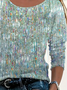 Women Abstract Long Sleeve Tee T-shirt Crew Neck Printing Casual Spring/Fall Graphic Tee Top