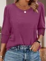 Women Geometric Long Sleeve Tee T-shirt V Neck Printing Vintage Spring/Fall Top