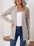 Women Plain Spring/Fall Cover-up Vintage Split Joint Lightweight Cardigan