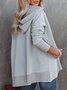 Women Plain Hoodie Split Joint Vintage Spring/Fall Long Sleeve Sweatshirt