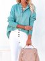 Women Plain Hoodie Split Joint Vintage Spring/Fall Long Sleeve Sweatshirt