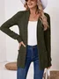 Women Plain Spring/Fall Cover-up Vintage Split Joint Lightweight Cardigan