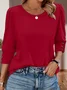 Women Geometric Long Sleeve Tee T-shirt V Neck Printing Vintage Spring/Fall Top