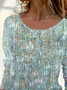 Women Abstract Long Sleeve Tee T-shirt Crew Neck Printing Casual Spring/Fall Graphic Tee Top