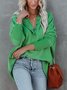 Women Plain Hoodie Split Joint Vintage Spring/Fall Long Sleeve Sweatshirt