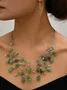 Multi-layer Exaggerated Bohemian Turquoise Crystal Necklace Earring Set