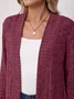 Women Plain Spring/Fall Cover-up Vintage Split Joint Lightweight Cardigan