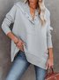 Women Plain Hoodie Split Joint Vintage Spring/Fall Long Sleeve Sweatshirt