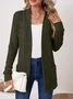 Women Plain Spring/Fall Cover-up Vintage Split Joint Lightweight Cardigan