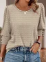 Women Geometric Long Sleeve Tee T-shirt V Neck Printing Vintage Spring/Fall Top