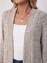 Women Plain Spring/Fall Cover-up Vintage Split Joint Lightweight Cardigan