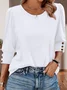 Women Geometric Long Sleeve Tee T-shirt V Neck Printing Vintage Spring/Fall Top