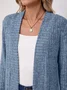 Women Plain Spring/Fall Cover-up Vintage Split Joint Lightweight Cardigan