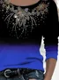 Women Ombre Long Sleeve Tee T-shirt Crew Neck Printing Casual Spring/Fall Graphic Tee Top