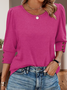 Women Geometric Long Sleeve Tee T-shirt V Neck Printing Vintage Spring/Fall Top