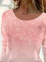 Women Abstract Long Sleeve Tee T-shirt Crew Neck Printing Casual Spring/Fall Graphic Tee Top
