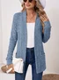 Women Plain Spring/Fall Cover-up Vintage Split Joint Lightweight Cardigan