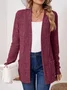 Women Plain Spring/Fall Cover-up Vintage Split Joint Lightweight Cardigan