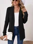 Women Plain Spring/Fall Cover-up Vintage Split Joint Lightweight Cardigan