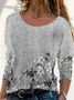 Women Floral Long Sleeve Tee T-shirt Crew Neck Printing Casual Spring/Fall Graphic Tee Top