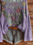 Women's Floral Print Casual Long Sleeve Top