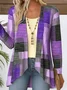 Women Geometric Long Sleeve Blouse Spring/Fall V Neck Daily Vintage Top