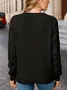 Women Plain Jacquard Winter Casual Long Sleeve V Neck Wool Sweater