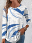 Women Abstract Long Sleeve Tee T-shirt Crew Neck Printing Casual Spring/Fall Graphic Tee Top