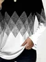 Women Abstract Long Sleeve Tee T-shirt Crew Neck Printing Casual Spring/Fall Graphic Tee Top
