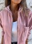 Women Spring/Fall Outerwear Vintage Split Joint Plain Long Sleeve Stand Collar Jacket