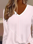 Women Striped Long Sleeve Tee T-shirt V Neck Printing Casual Spring/Fall Graphic Tee Top