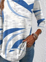 Women Abstract Long Sleeve Tee T-shirt Crew Neck Printing Casual Spring/Fall Graphic Tee Top