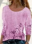 Women Floral Long Sleeve Tee T-shirt Crew Neck Printing Casual Spring/Fall Graphic Tee Top