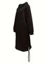 Women Plain Long Sleeve Spring/Fall Split Joint Dress Hooded Daily Vintage Maxi Hoodie Dress A-Line Dress