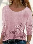 Women Floral Long Sleeve Tee T-shirt Crew Neck Printing Casual Spring/Fall Graphic Tee Top