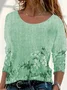 Women Floral Long Sleeve Tee T-shirt Crew Neck Printing Casual Spring/Fall Graphic Tee Top