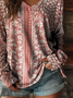 Women Floral Long Sleeve Tee T-shirt V Neck Printing Casual Spring/Fall Graphic Tee Top