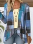 Women Geometric Long Sleeve Blouse Spring/Fall V Neck Daily Vintage Top