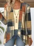 Women Geometric Long Sleeve Blouse Spring/Fall V Neck Daily Vintage Top