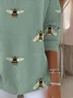 Women Animal Spring/Fall Casual Long Sleeve V Neck Cotton Sweater