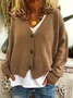 Women Plain Casual Spring/Fall Cardigan