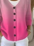 Women Ombre Casual Spring/Fall Printing Cardigan
