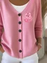 Women Pumpkin Pattern Casual Spring/Fall Printing Cardigan