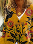 Women Floral Casual Spring/Fall Printing Cardigan