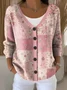 Women Floral Casual Spring/Fall Printing Cardigan