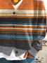 Women Striped Casual Spring/Fall Printing Cardigan
