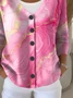 Women Abstract Casual Spring/Fall Printing Cardigan