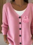 Women Pumpkin Pattern Casual Spring/Fall Printing Cardigan